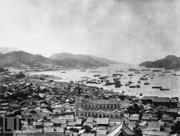 遭原子弹袭击前后的日本对比照