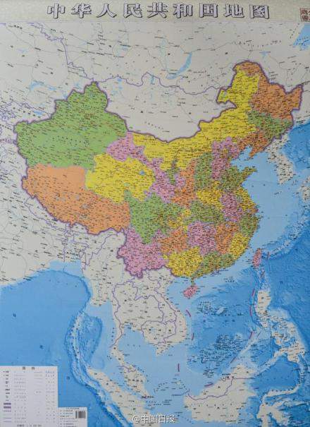 竖版中国地图问世发行 南海诸岛不再用插图表示