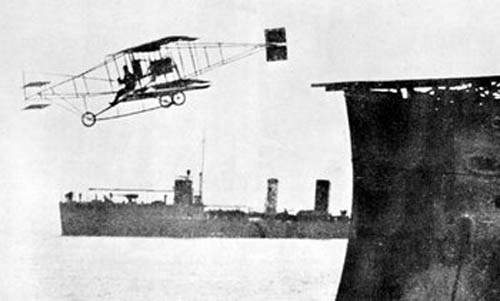 世界上第一次飞机从船甲板上起飞