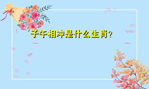 子午相冲是什么生肖？