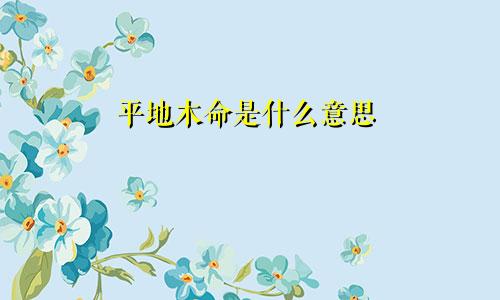 平地木命是什么意思