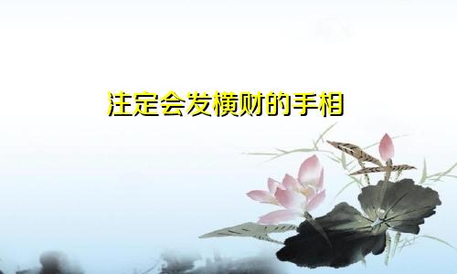 注定会发横财的手相