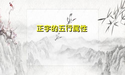 正字的五行属性