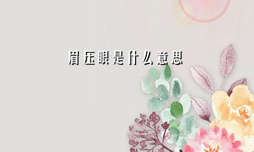 眉压眼是什么意思