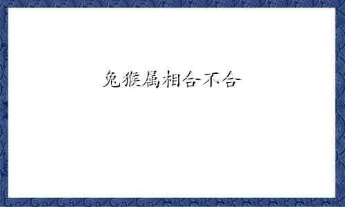 兔猴属相合不合