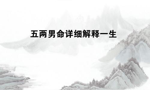 五两男命详细解释一生