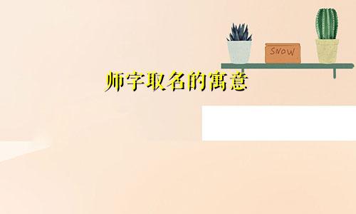 师字取名的寓意