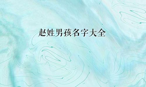 赵姓男孩名字大全