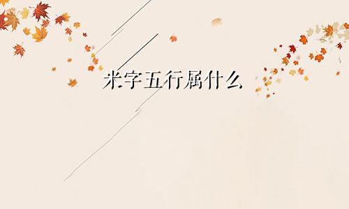 米字五行属什么