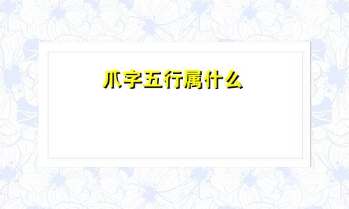 爪字五行属什么