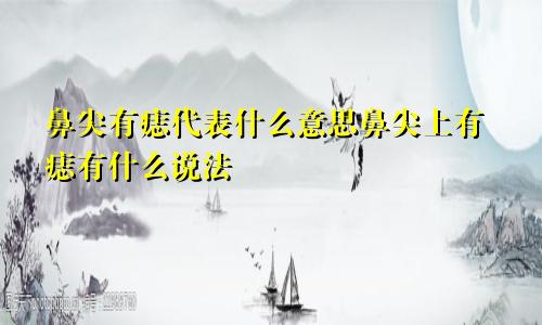 鼻尖有痣代表什么意思鼻尖上有痣有什么说法