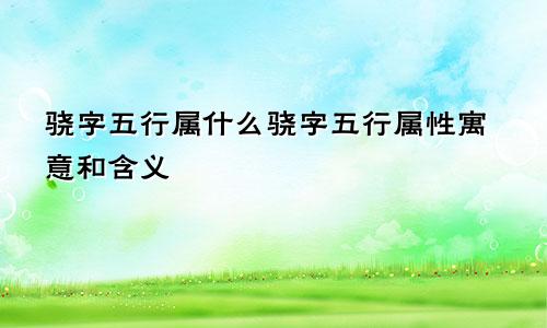 骁字五行属什么骁字五行属性寓意和含义