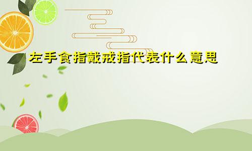 左手食指戴戒指代表什么意思