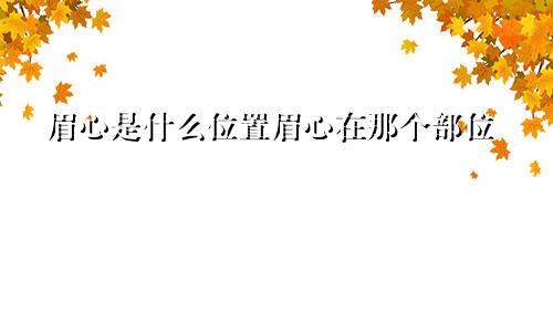 眉心是什么位置眉心在那个部位