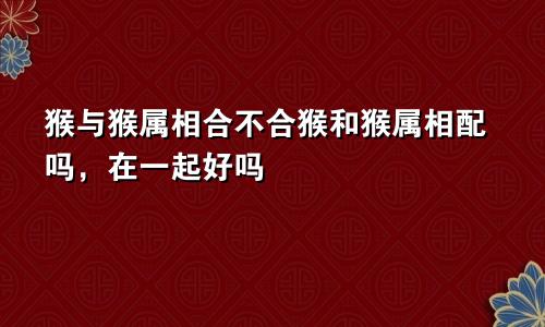 猴与猴属相合不合猴和猴属相配吗，在一起好吗