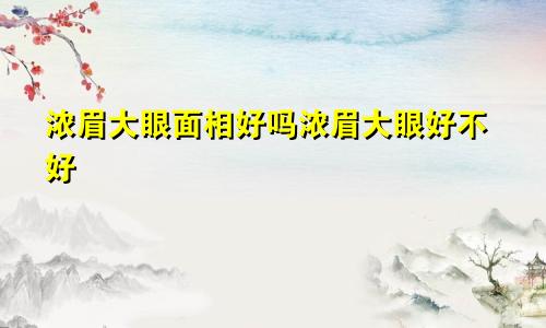 浓眉大眼面相好吗浓眉大眼好不好