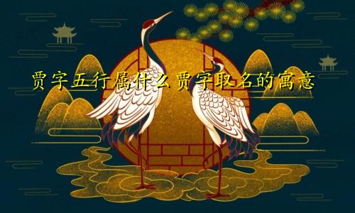 贾字五行属什么贾字取名的寓意