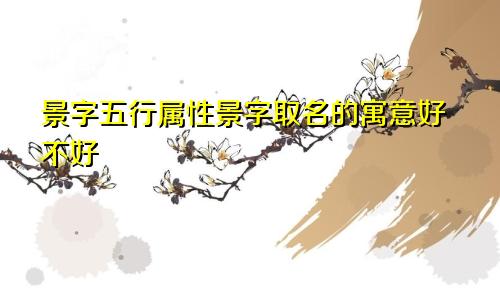 景字五行属性景字取名的寓意好不好
