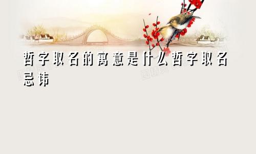哲字取名的寓意是什么哲字取名忌讳