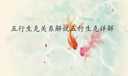五行生克关系解说五行生克详解