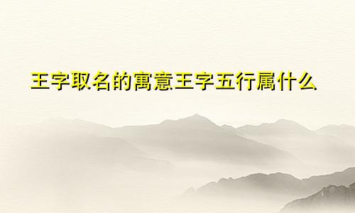 王字取名的寓意王字五行属什么