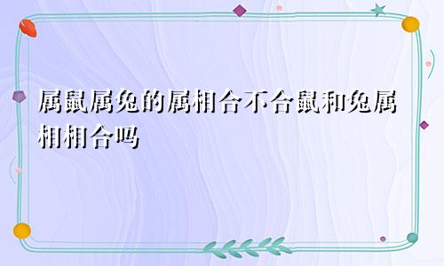 属鼠属兔的属相合不合鼠和兔属相相合吗