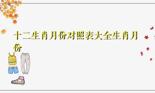 十二生肖月份对照表大全生肖月份