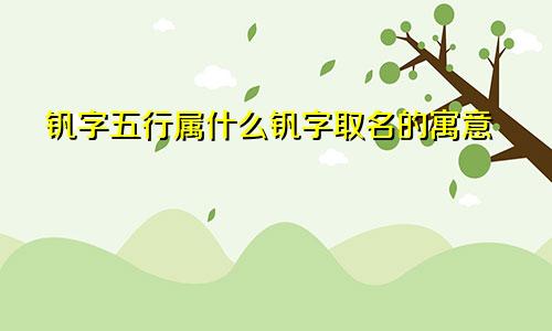 钒字五行属什么钒字取名的寓意