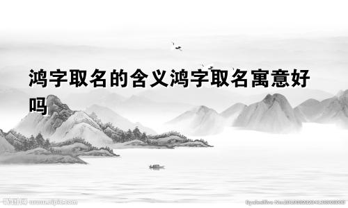 鸿字取名的含义鸿字取名寓意好吗
