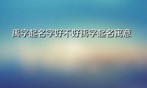 禹字起名字好不好禹字起名寓意