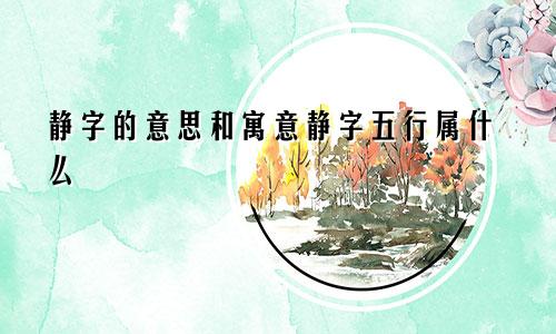静字的意思和寓意静字五行属什么