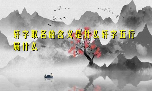 轩字取名的含义是什么轩字五行属什么