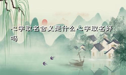 心字取名含义是什么心字取名好吗