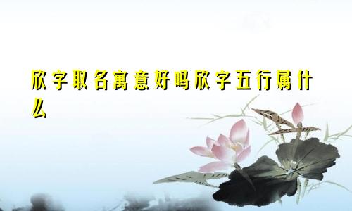 欣字取名寓意好吗欣字五行属什么