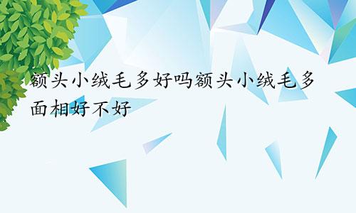 额头小绒毛多好吗额头小绒毛多面相好不好