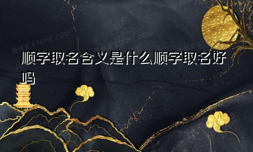 顺字取名含义是什么顺字取名好吗