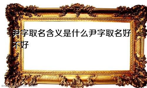 尹字取名含义是什么尹字取名好不好