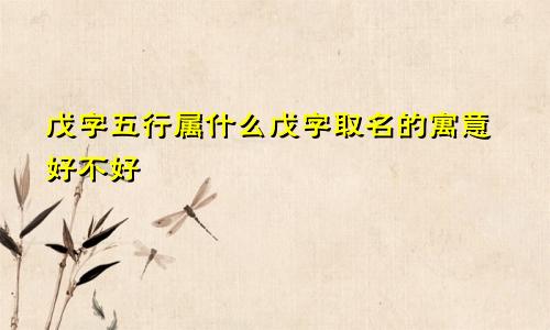 戊字五行属什么戊字取名的寓意好不好