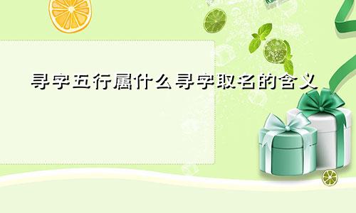寻字五行属什么寻字取名的含义