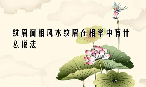 纹眉面相风水纹眉在相学中有什么说法