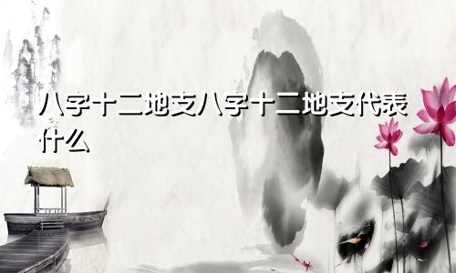 八字十二地支八字十二地支代表什么