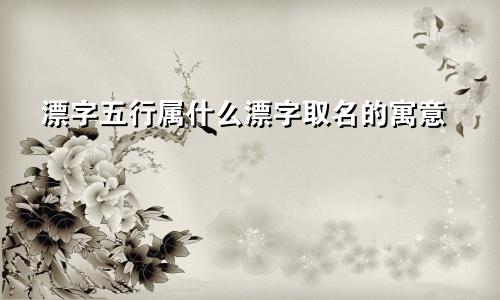 漂字五行属什么漂字取名的寓意