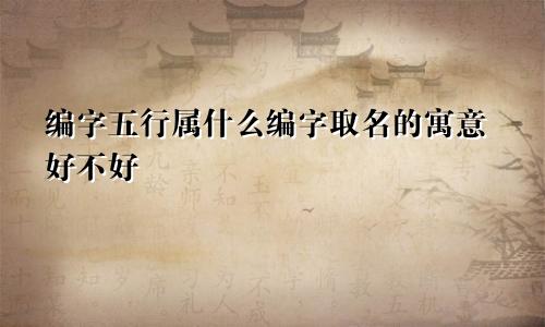 编字五行属什么编字取名的寓意好不好