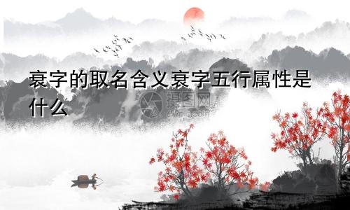 衰字的取名含义衰字五行属性是什么