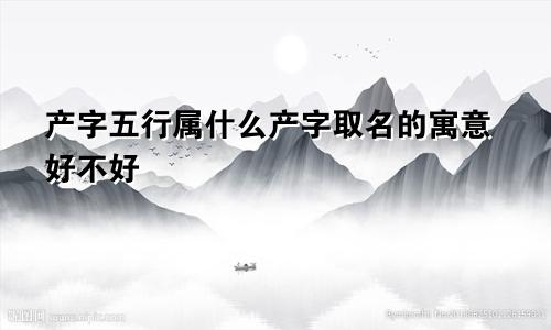 产字五行属什么产字取名的寓意好不好