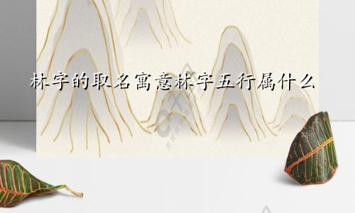 林字的取名寓意林字五行属什么
