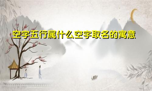 空字五行属什么空字取名的寓意