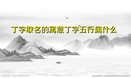 丁字取名的寓意丁字五行属什么