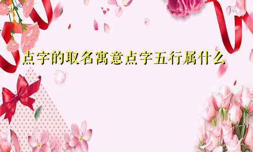 点字的取名寓意点字五行属什么