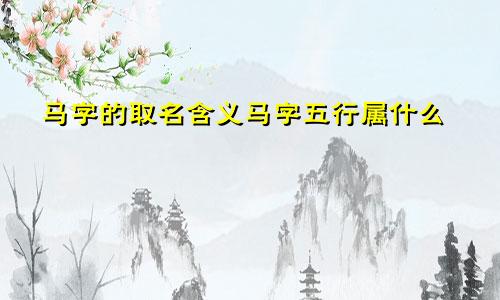 马字的取名含义马字五行属什么